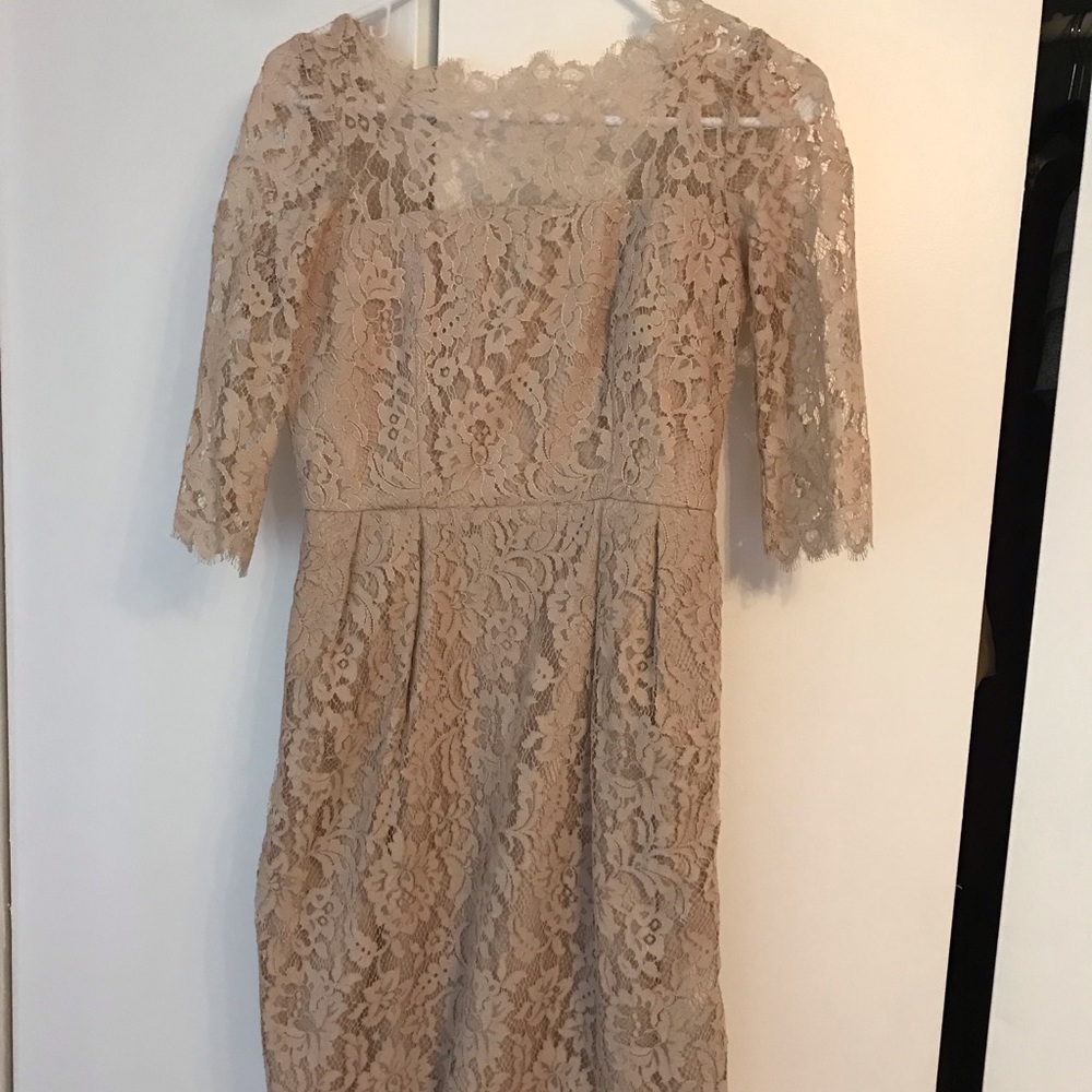 Milly beige lace cocktail dress